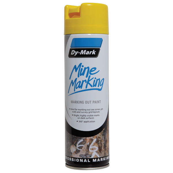 DY-MARK MINE MARKING VERTICAL YELLOW 350G AEROSOL